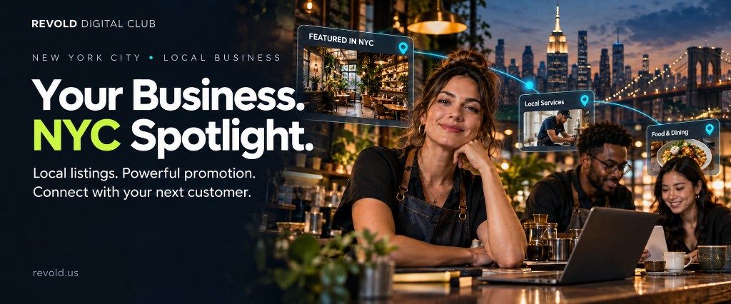 REVOLD DIGITAL CLUB — Your Business. NYC Spotlight. Local listings and powerful promotion for NYC businesses.